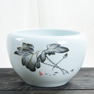 水培花盆大无孔陶瓷荷花缸懒人碗莲睡莲一叶莲陶瓷铜钱草水养植物