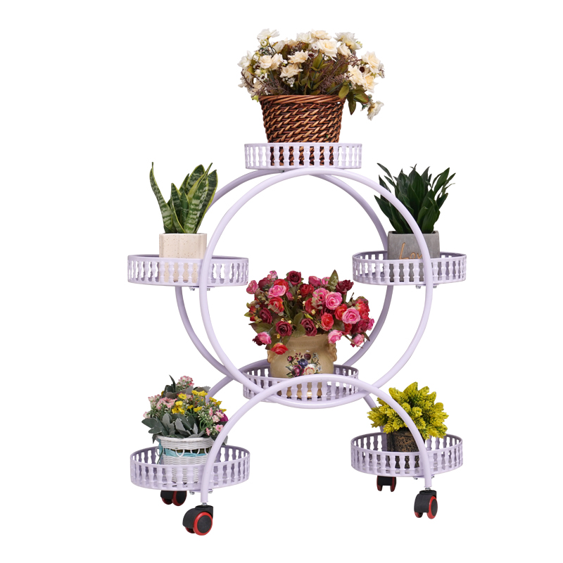 花架铁艺多层室内花架阳台落地式绿萝多肉花盆架客厅带轮置物架子