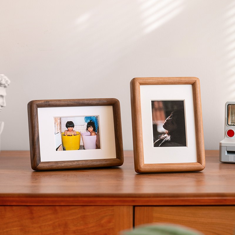 实木迷你小摆台3寸diy拍立得木质打印照片相框洗照片做成5寸摆件