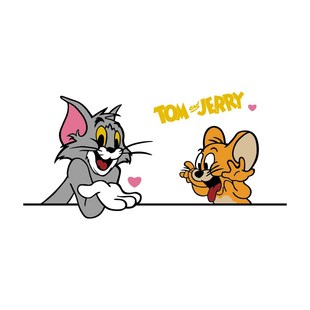 猫和老鼠贴纸儿童房间布置装 饰画男孩卧室床头墙面卡通区海报背景