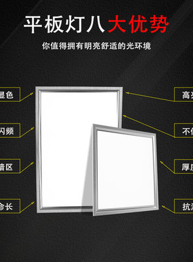 led低压平板灯12V24V36V集成吊顶嵌入式铝扣板石膏板工地用面板灯