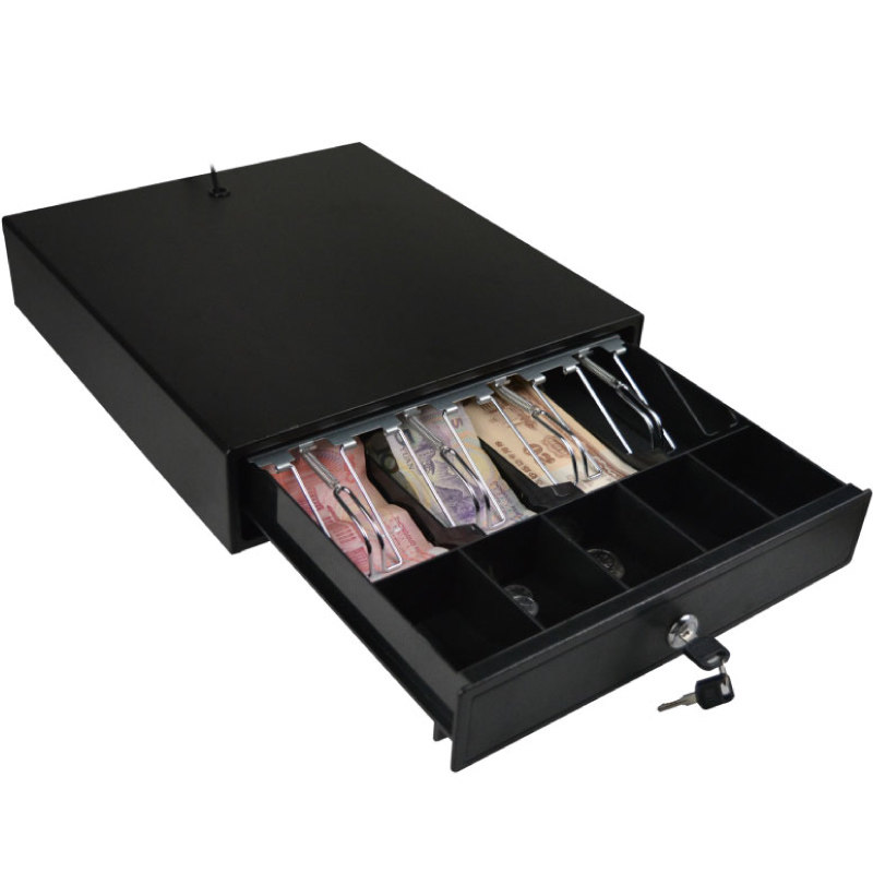 爱宝3四格三档锁钱箱 收银机收款机收钱箱 收银箱收钱盒