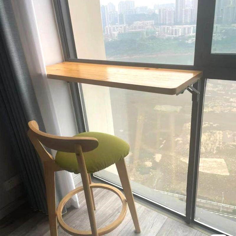 实木壁挂阳台折叠桌窗台边墙上书桌悬挂学习桌写字台下翻餐