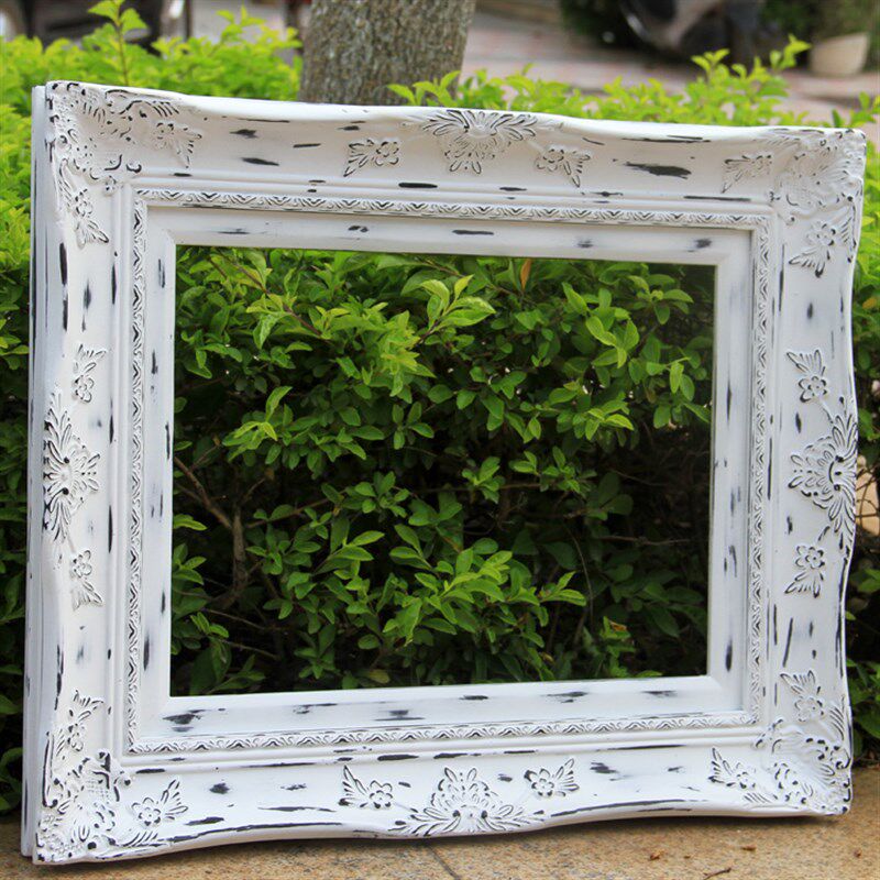 欧式实木画框定制油画白色黑色做旧做旧画框相框宽度9cm厚度4.7