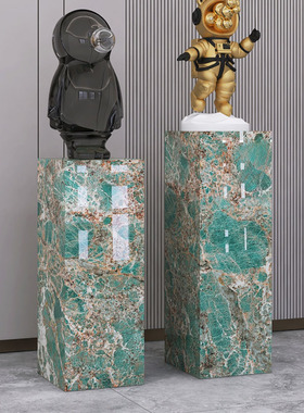 大理石底座客厅石材台立柱墩子玄关落地展示台装饰品摆件雕塑花架