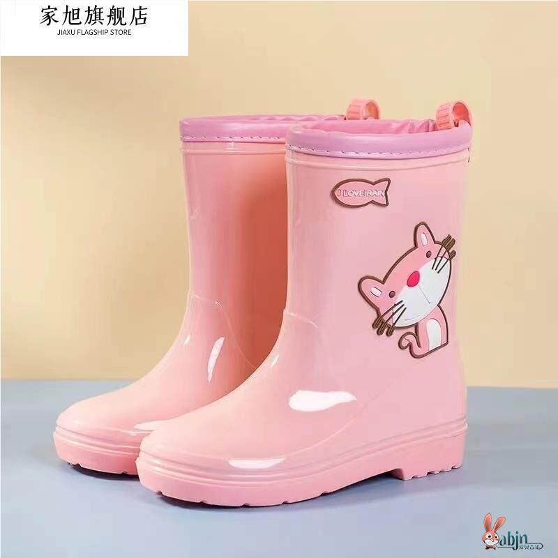 儿童雨鞋女童防滑水鞋中筒男童雨靴中大童雨水鞋小童卡通轻便雨靴