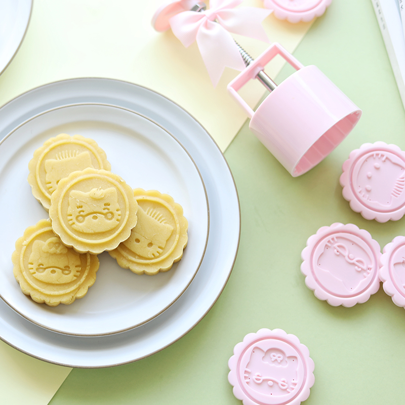 学厨月饼模具KT礼盒儿童绿豆糕模具点心糕点饼乾印模具家用按压式
