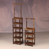 紫竹精品仿古博古架竹制茶棚架挂提式 展架茶杯架多宝阁茶道陈列加