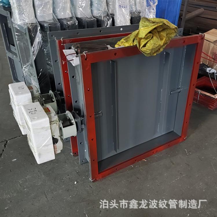 碳钢法兰风量调节风门 600*600 电动方形通风蝶阀