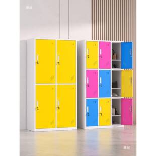 彩锁色更衣柜浴铁皮柜子健身房储物柜带员衣工WWD换柜感应锁室存