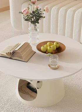 现奶油猫窝ETB茶几客厅家风用小圆户型宠物店桌创代意可收纳网红