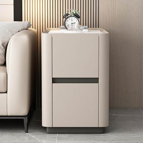 现客代简约沙发边柜边侧边柜厅全实木岩板皮质几B2边柜几极简茶收