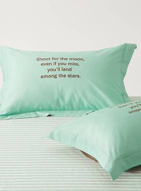 RHN棉新款贡长绒单缎枕套一对装纯套棉韩式小清新风全棉枕头枕芯