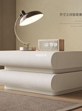 2色025新款网红奶油风白床头柜皮实质意式极简收XGE卧室木床边纳