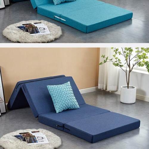 日式四折叠海绵折叠垫打521地铺午公办床室单睡人午休息垫懒人榻