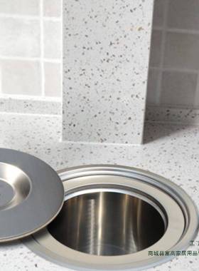 304锈钢厨房清台嵌入式垃圾面桶F9M5TH6M橱柜家用分不类桌面隐藏