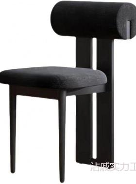 中古风餐式桌椅子法复古实木值餐椅诧风家用H7897寂设计师高颜靠