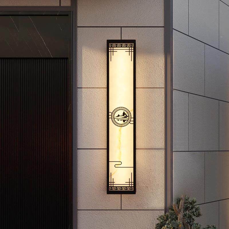 新中式户壁防灯院水简约庭外墙HJ1201仿云外石露台不锈钢别墅大门