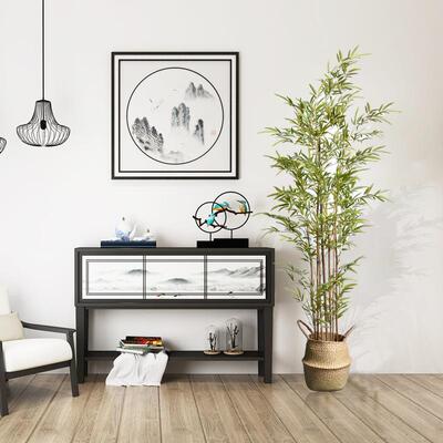 真中大型仿真竹子盆UFG景盆栽假逼摆件室内落树地橱窗植物装饰景