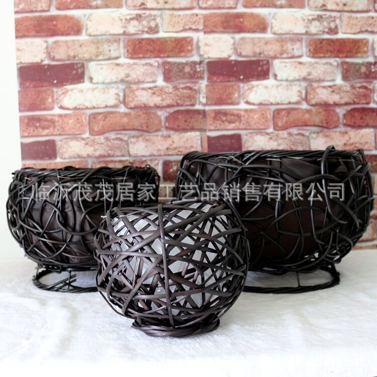柳编艺术品书画卷收纳桶茶馆桌面装饰品摆件摆饰工艺品酒店用品