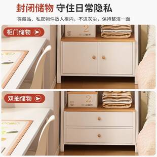 床头置物架落地多层收纳架子靠墙卧室斜梯形客厅房间柜子床边书架