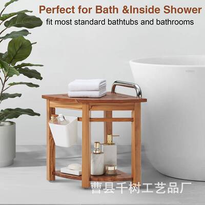 木浴526室凳乡浴室浴凳制浴室角落淋剃须凳复古村风木制浴室凳