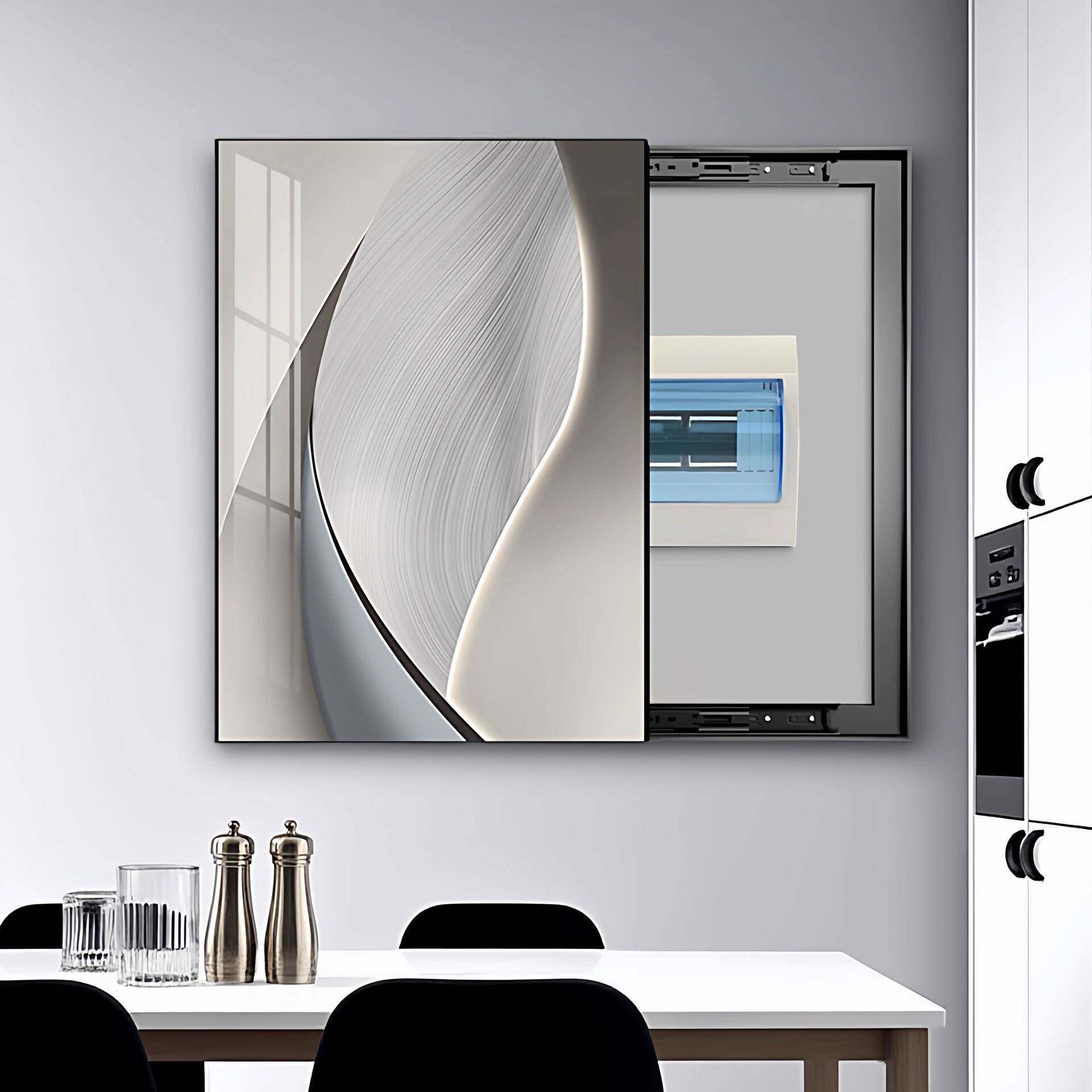 抽象电表箱装饰画竖款强弱电箱电闸箱遮挡配电箱挂画开关盒免打孔