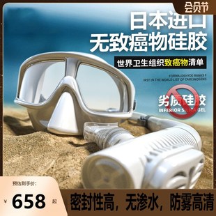 潜水面罩防水防雾高清专业潜水镜近视呼吸管可呼吸防呛水泳镜