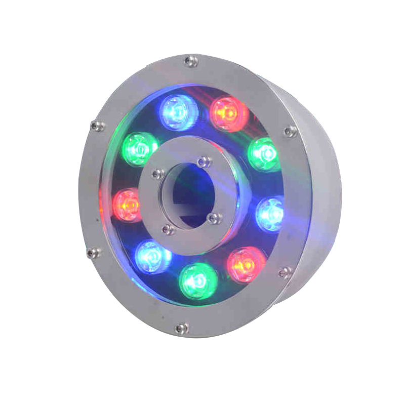 LED喷泉灯水池灯七彩射灯水底灯W9WW18WRGB水底亮化工程景观灯