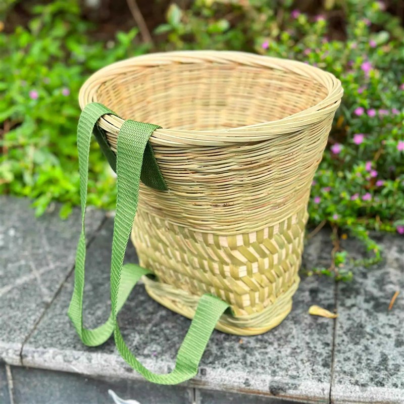 竹编儿童背篓制品纯手工编织工艺品萝筐小孩背筐复古拍照道具采摘