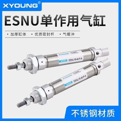 ESNU12-10-P-A预缩迷你缸ESNU12-25不锈钢迷你气缸ESNU12-50-P-A