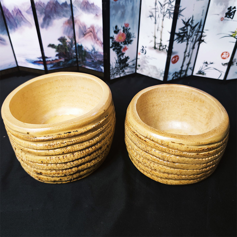 茶洗竹根笔洗中号竹器工艺品茶具创意客厅家用圆盘框竹制品竹根雕