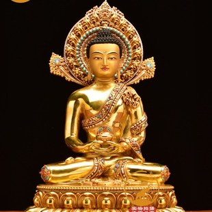 精品西藏藏传铜像铜鎏金三宝佛药师佛释迦牟尼不动佛阿弥陀佛铜像