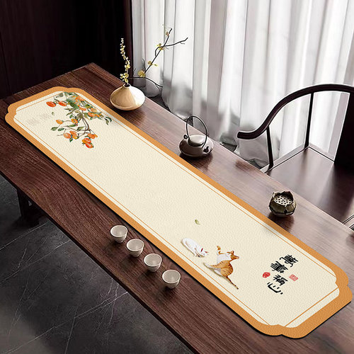 墨之韵中式吸水速干茶垫高级硅藻泥异形桌旗防烫防滑长条餐垫定制