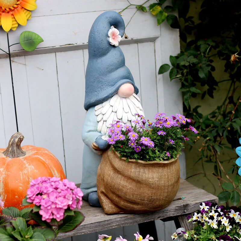 精灵甘道夫布袋花盆阳台花架地精摆件人物小矮人民宿庭院花园装饰