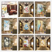 玄关过道电视背景墙客厅餐厅瓷砖 拼花 定制 水晶玻璃马赛克拼图