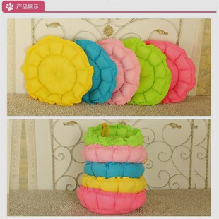 宠物窝圆形狗窝两用猫窝垫子中小犬四季通用南瓜窝夏凉席抽绳窝垫