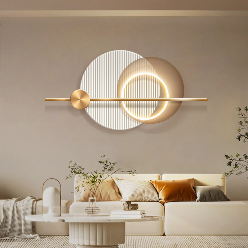 现代简约客厅装饰画发光沙发背景墙奶油风立体led壁画卧室氛围画