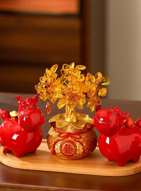 陶瓷马摆件招财红色生肖马年吉祥物摆设客厅玄关桌面装饰送礼好物