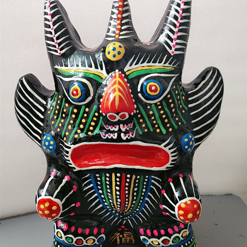 淮阳泥泥狗泥哨泥咕咕泥人泥塑摆件大号 招财兽 貔貅