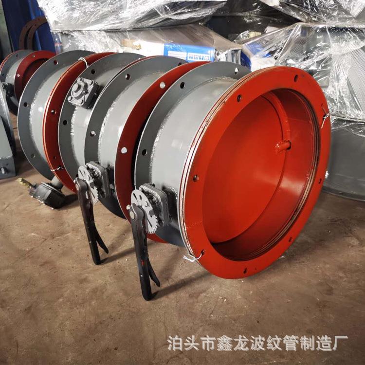 碳钢手柄式圆风门DN450 法兰连接调节蝶阀门 手动硬密封通风蝶阀