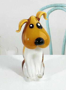 狗摆件淄博博山琉璃工艺品送礼招財卡通动物家居饰品客厅桌面摆设