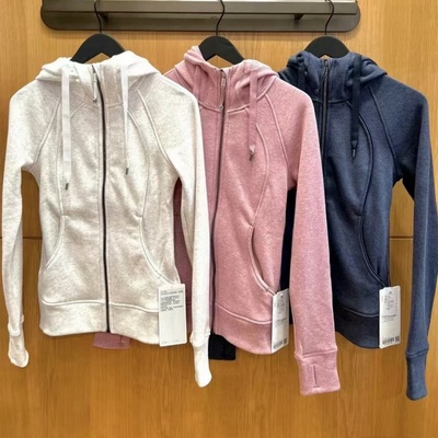 lululemon/露露乐蒙 Scuba系列修身抽绳全拉链加绒连帽卫衣女
