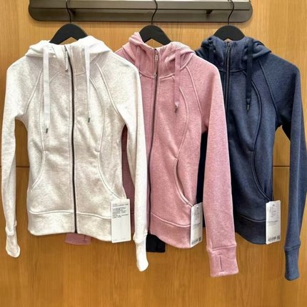 lululemon/露露乐蒙 Scuba系列修身抽绳全拉链加绒连帽卫衣女