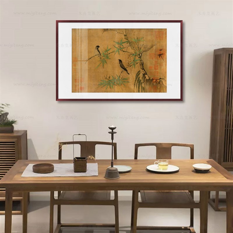 米亦堂x宋徽宗 芙蓉锦鸡图新中式花鸟古国画茶室玄关和室书房挂画