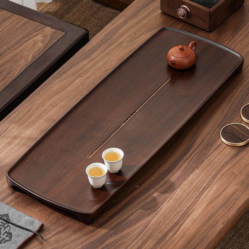 檀木高茶木盘家用极简平htm928面年轻人茶托档客厅茶室实排乌水小