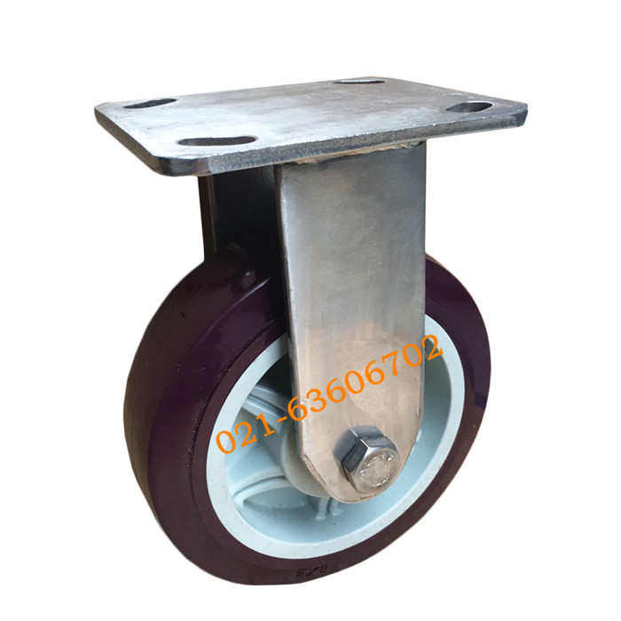 6x2超重型304不锈钢聚氨脂静音万向轮轮轮子脚工业手推车平板定向