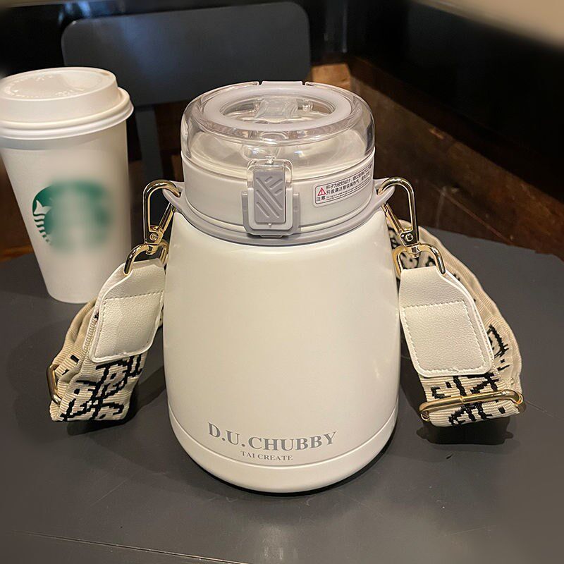 2022新款保温杯水杯大容量女生高颜值大肚吸管杯带过滤网泡茶杯子