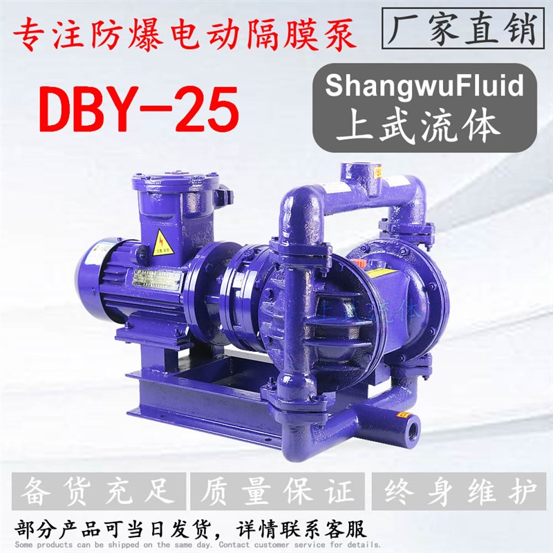 DBY-25型防爆铸铁四氟膜片电动隔膜泵/隔爆铸铁四氟摆线式隔膜泵图片