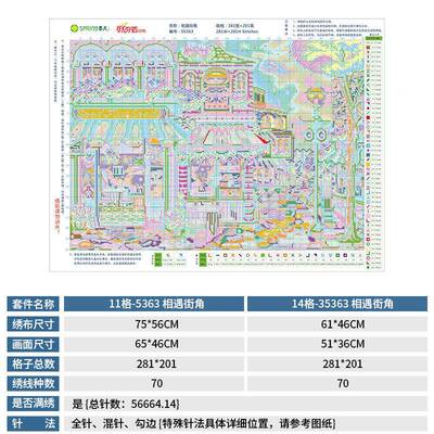 厂家直销十字5363景新满绣客厅欧式风相遇款街角线绣绣手工自